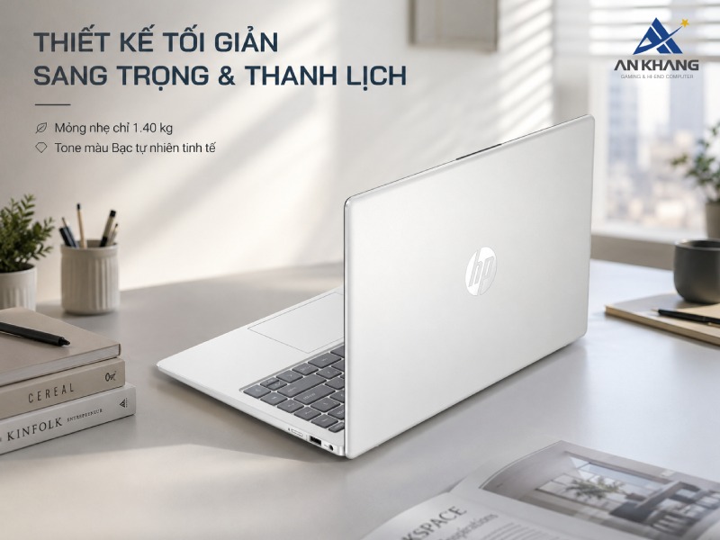 Laptop HP 14-ep1012TU D72CPPA được thiết kế với kiểu dáng tối giản nhưng không kém phần sang trọng