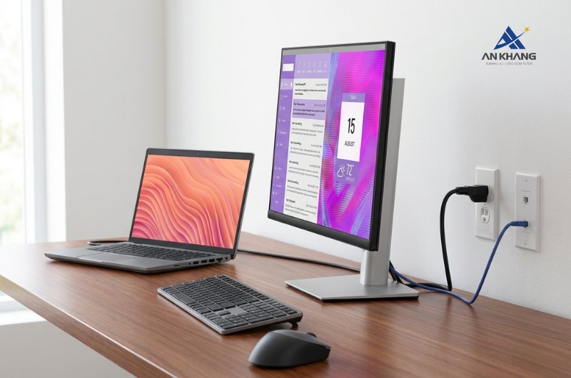 Màn hình LCD Dell P2423DE nổi bật với thiết kế công thái học điều chỉnh linh hoạt