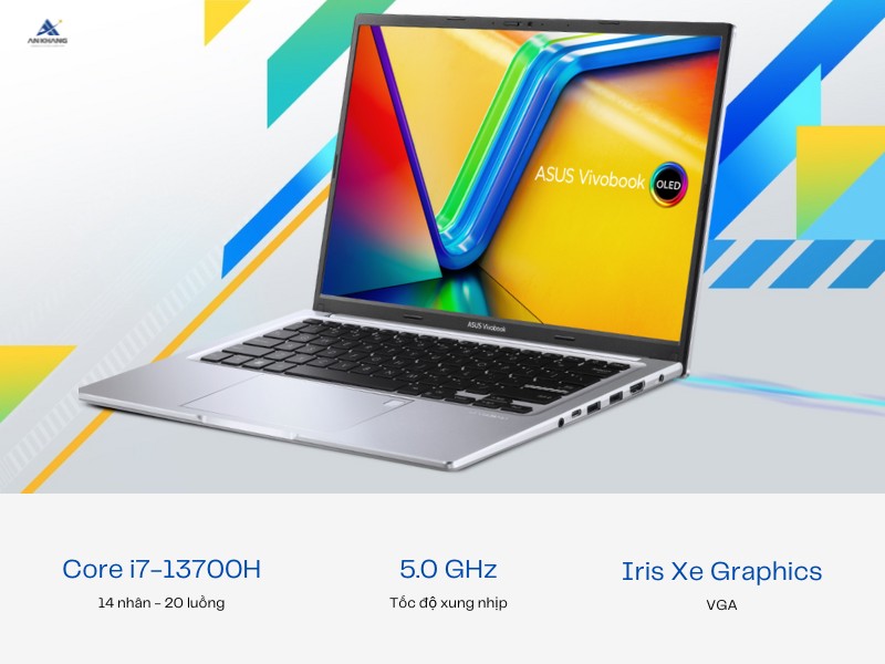 Vivobook 15 OLED A1505VA-MA492W trang bị vi xử lý Intel Core i7-13700H mạnh mẽ