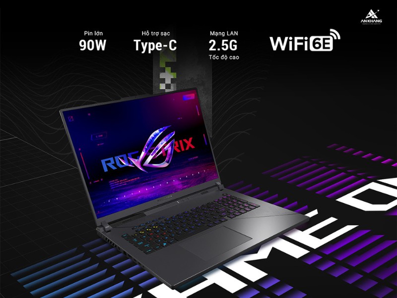 Laptop Asus ROG Strix G16 G614JVR-N4162W pin trâu, cho bạn thoải mái làm việc suốt ngày dài