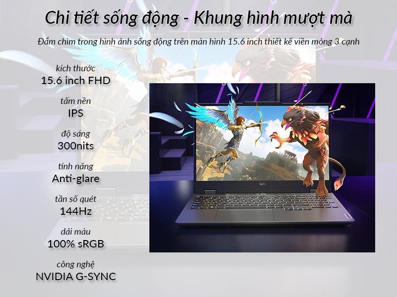 Laptop Gaming với từng chi tiết sống động, khung hình mượt mà