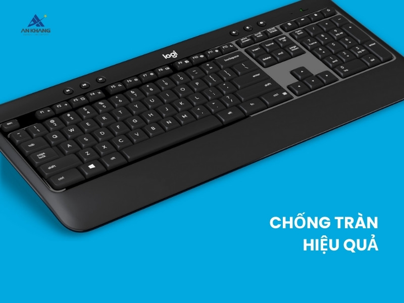 Bàn phím Logitech MK540 Advanced được trang bị khả năng chống tràn