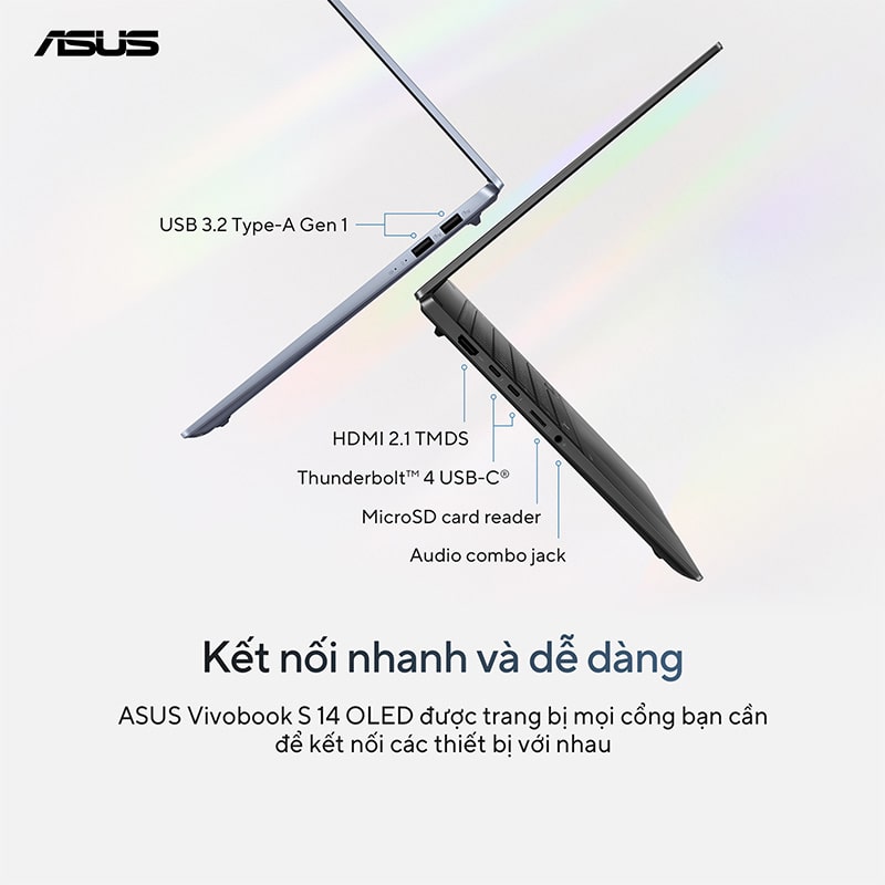 Laptop ASUS Vivobook S 14 OLED S5406SA-PP059WS - Kết nối