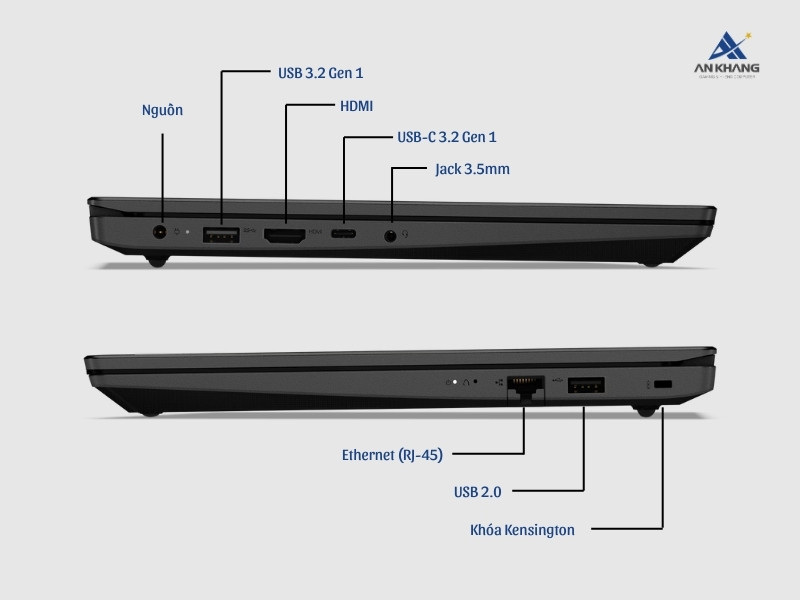 Laptop Lenovo V14 G4 IRU 83A000FNVN trang bị đầy đủ cổng kết nối