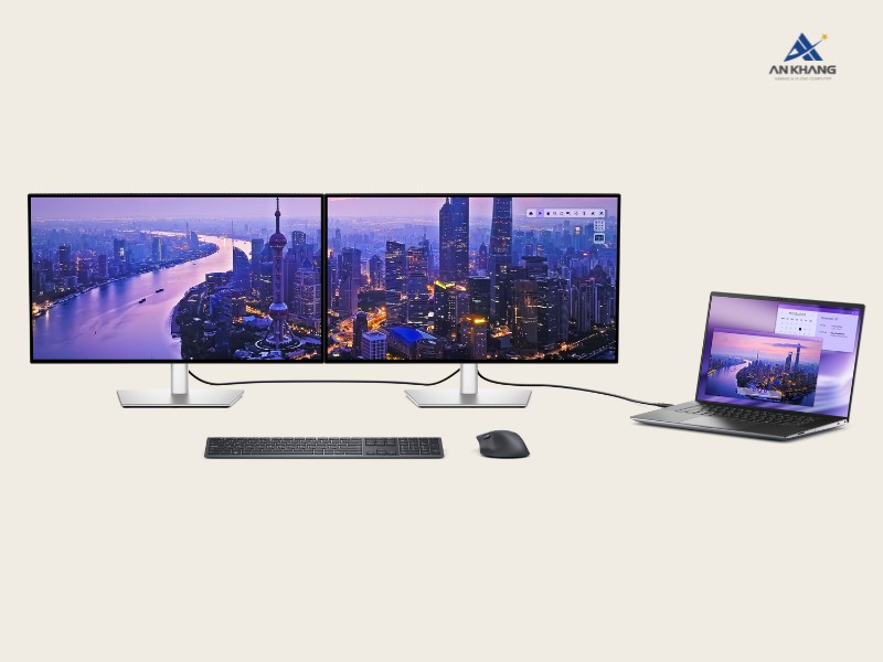 Màn hình Dell UltraSharp U2725QE với thiết kế công thái học điều chỉnh linh hoạt