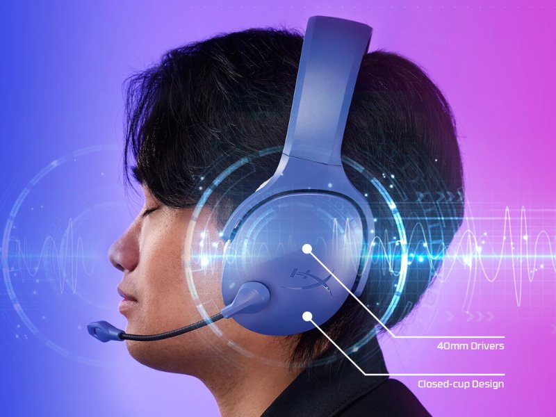 Tai nghe gaming HyperX Cloud JET Wireless AM7A0AA Blue sở hữu màng loa 40mm cho chất âm giàu chi tiết