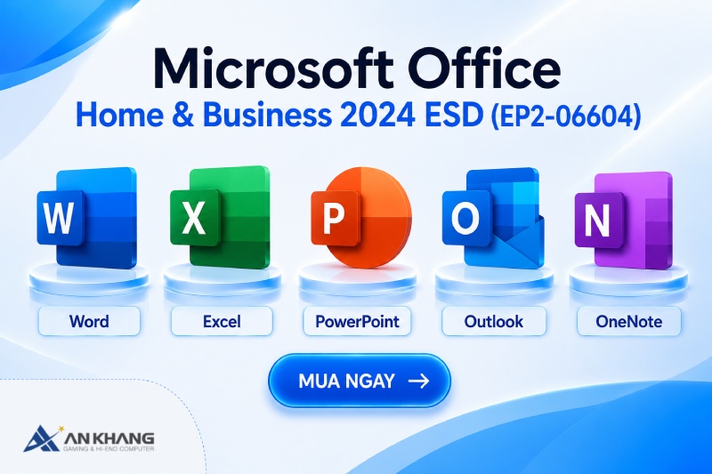 Phần mềm Microsoft Office Home & Business 2024 ESD (EP2-06604) cung cấp đầy đủ các ứng dụng văn phòng quen thuộc của Microsoft