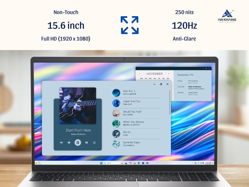 Laptop Dell 15 DC15250 71073959 hiển thị mượt mà, rõ nét