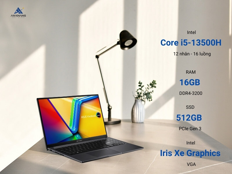 Asus Vivobook 15 OLED A1505VA-L1341W trang bị vi xử lý Intel Core i5-13500H