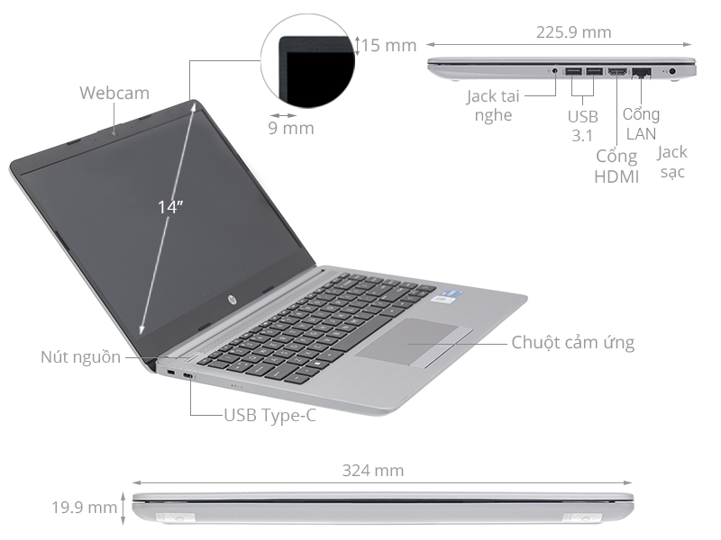 Laptop văn phòng với thiết kế gọn nhẹ