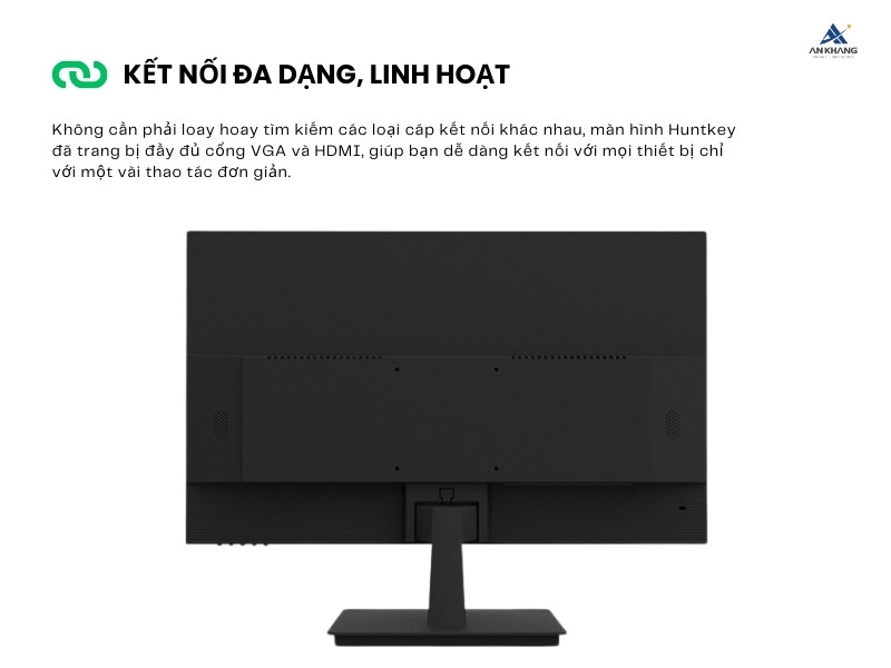 Màn hình Huntkey LCD RRB2413 trang bị cổng kết nối VGA và HDMI