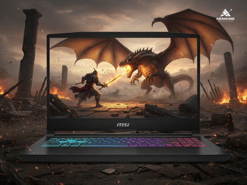 Laptop MSI Katana 15 HX B14WFK 294VN trang bị màn hình QHD 165Hz sắc nét, ấn tượng