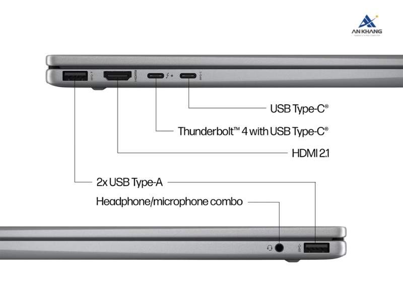 Laptop HP Envy X360 14-fc0156TU AY8W4PA trang bị cổng kết nối đa dạng