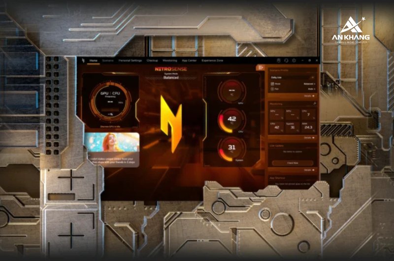 Laptop Acer Gaming Nitro ProPanel ANV16-41-R6ZY NH.QP2SV.002 trang bị phần mềm NitroSense dễ dàng theo dõi hiệu suất