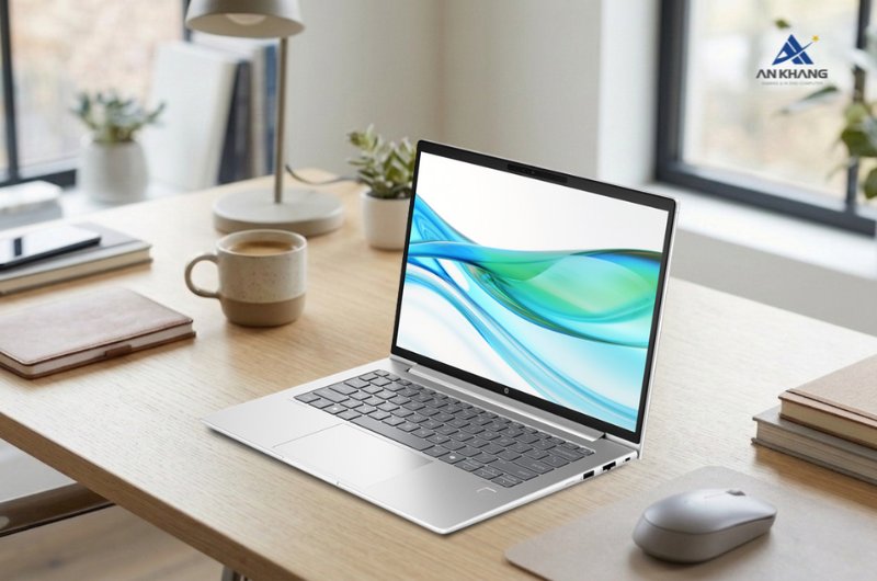 Laptop HP ProBook 440 G11 A74B5PT sở hữu thiết kế vỏ nhôm chắc chắn, bản lề gập mở 180 độ linh hoạt