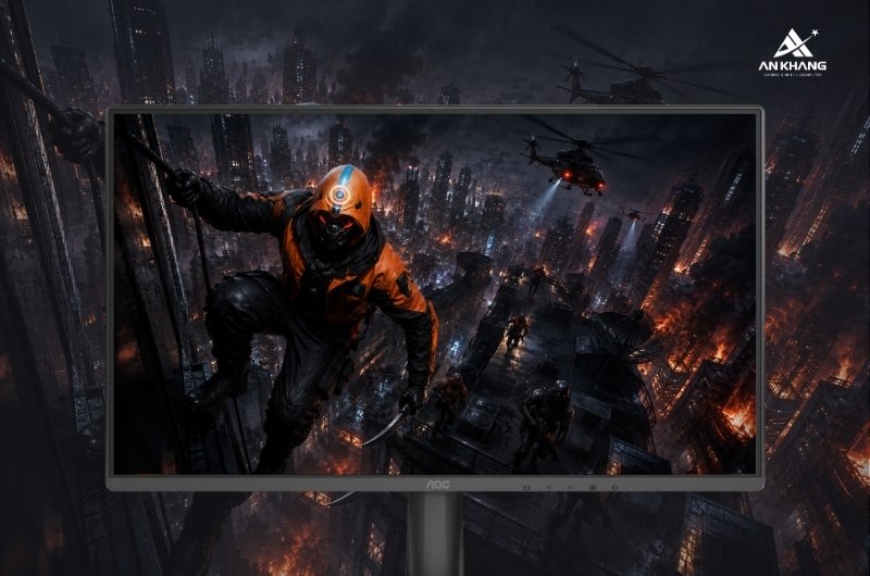 Màn hình gaming AOC 24G50Z2 hiển thị sắc nét, sống động với tấm nền Fast IPS, chuẩn màu cao