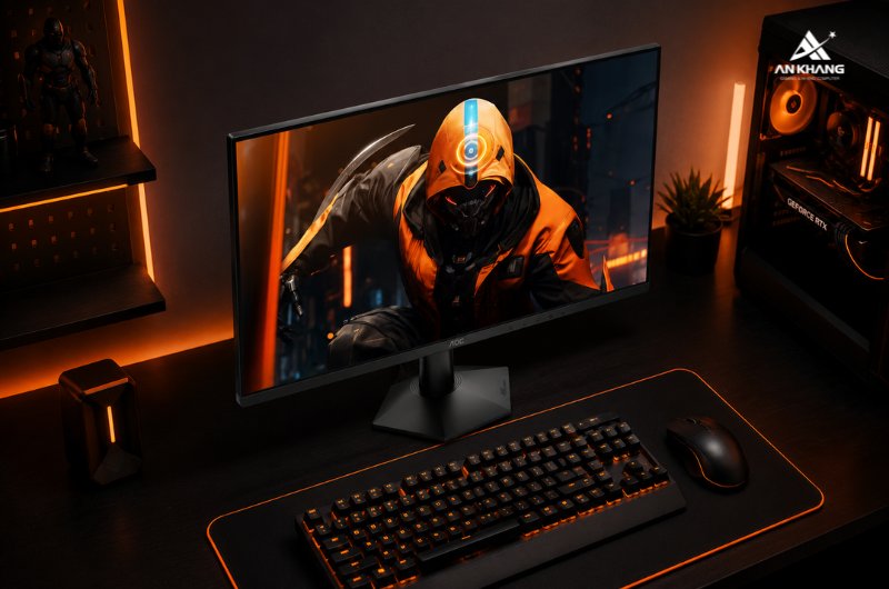 Màn hình gaming AOC 24G50Z2 sở hữu thiết kế gọn gàng cùng kết nối tinh giản