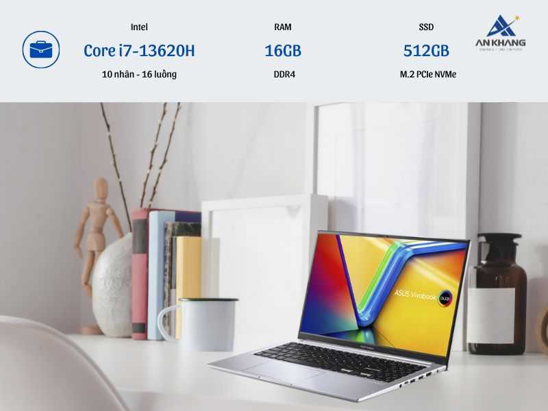 ASUS Vivobook 15 A1505VA-L1688W với hiệu năng mạnh mẽ đáp ứng đa tác vụ văn phòng
