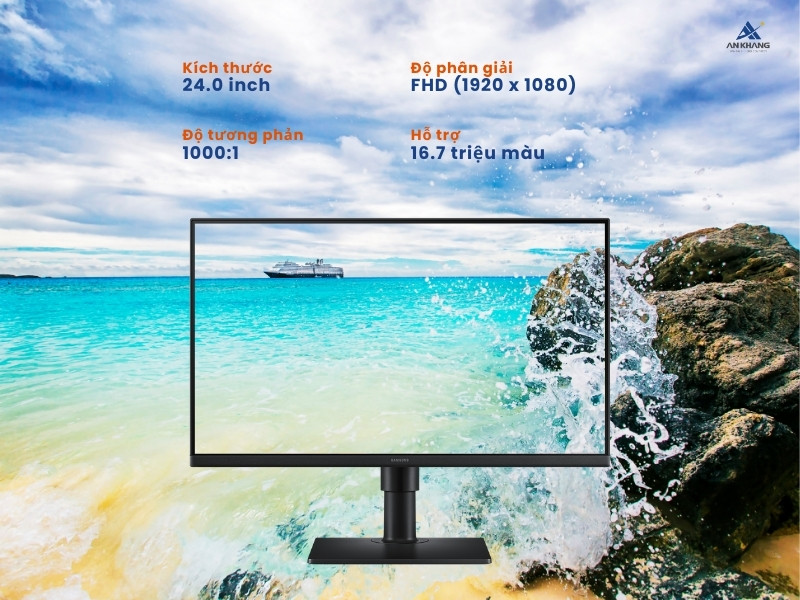 Màn hình Samsung LS24D400GAEXXV sở hữu màn hình 24 inch FHD sắc nét