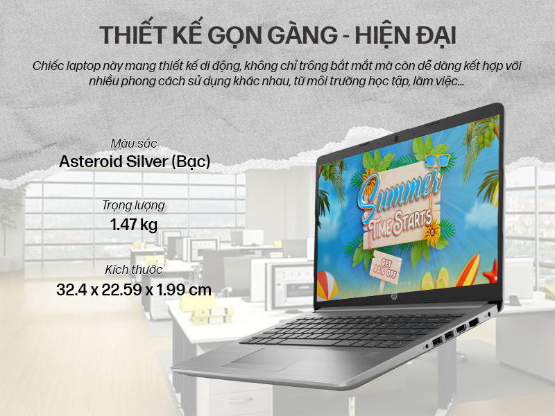 HP 240 G9 AG2J4AT - Thiết kế nhẹ nhàng, Pin bền bỉ