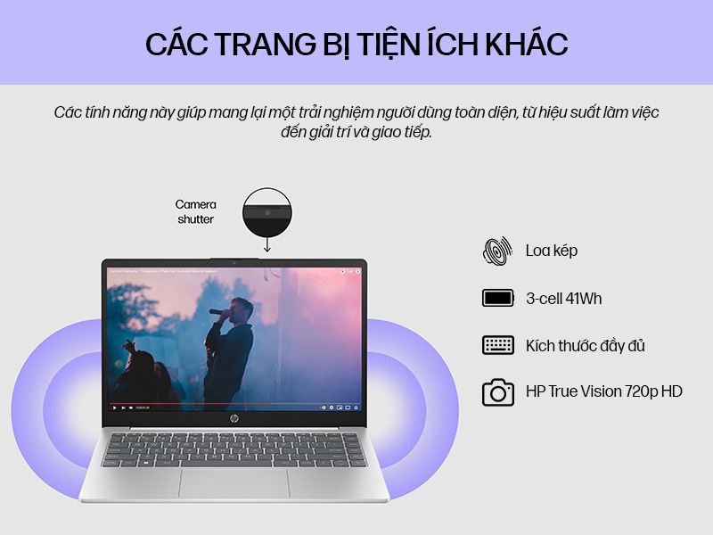 Laptop HP 14-ep1009TU 9Z2W2PA - Các trang bị tiện ích khác