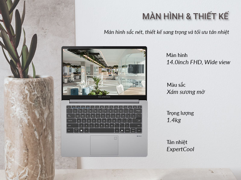 Laptop ASUS ExpertBook P1 P1403CVA - Màn hình và thiết kế