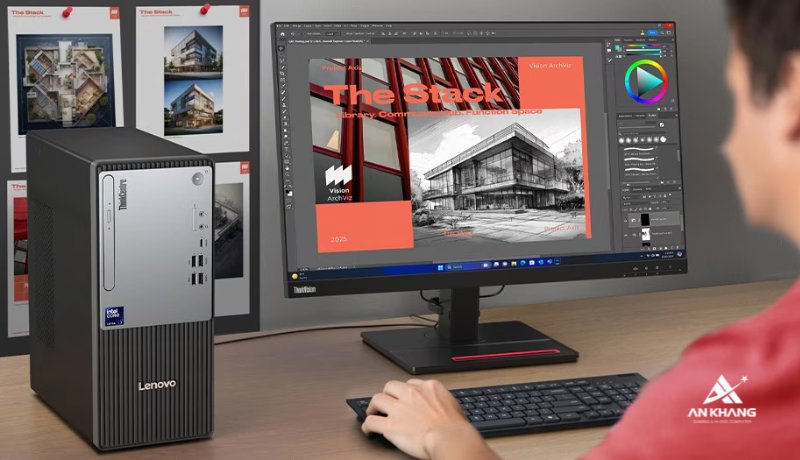 Máy tính để bàn Lenovo ThinkCentre neo 50t Gen 6 13BB0004VA với thiết kế Tower rộng rãi, dễ dàng nâng cấp