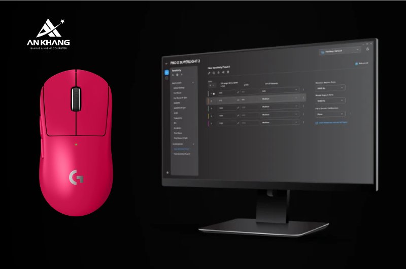 Chuột gaming không dây Logitech PRO X Superlight 2 Lightspeed Wireless Hồng (910-006799) dễ dàng điều chỉnh qua G Hub