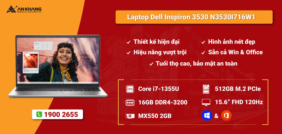 Laptop Dell Inspiron 3530 N3530I716W1