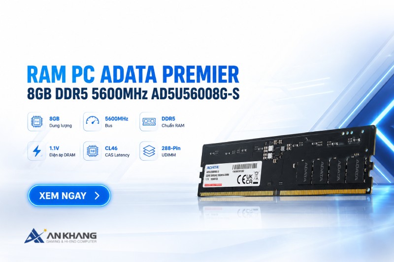 RAM PC ADATA Premier 8GB DDR5 5600MHz AD5U56008G-S