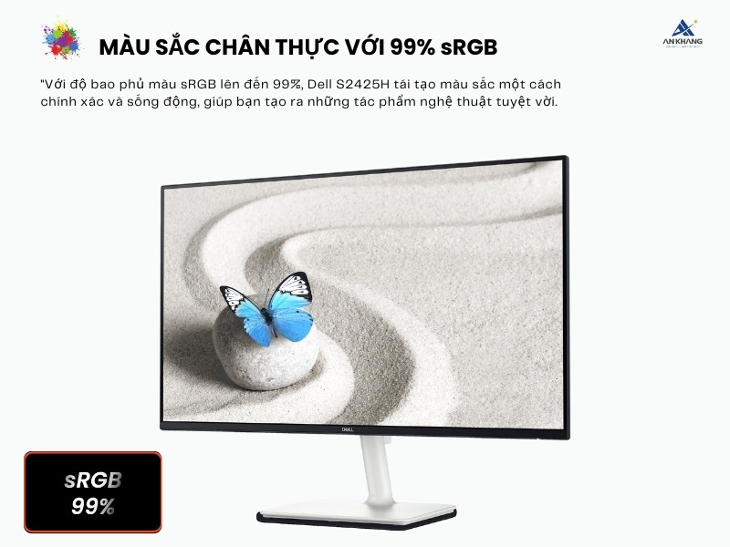 Màn hình Dell S2425H đạt chuẩn 99% sRGB