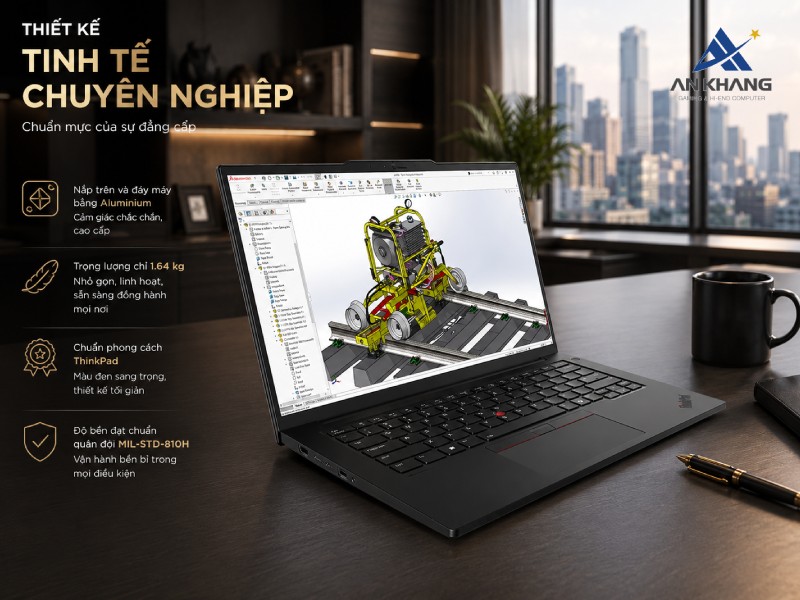 Laptop Lenovo ThinkPad P14s Gen 6 21QT0059VA mang thiết kế máy trạm nhỏ gọn bền bỉ