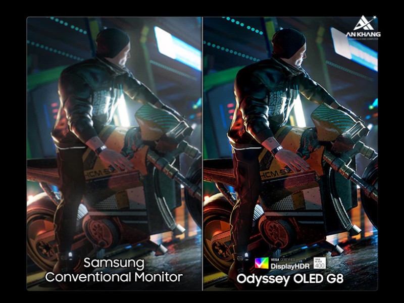 Màn hình Gaming Samsung Odyssey OLED G8 G81SF LS27FG812SEXXV cho hình ảnh có chiều sâu