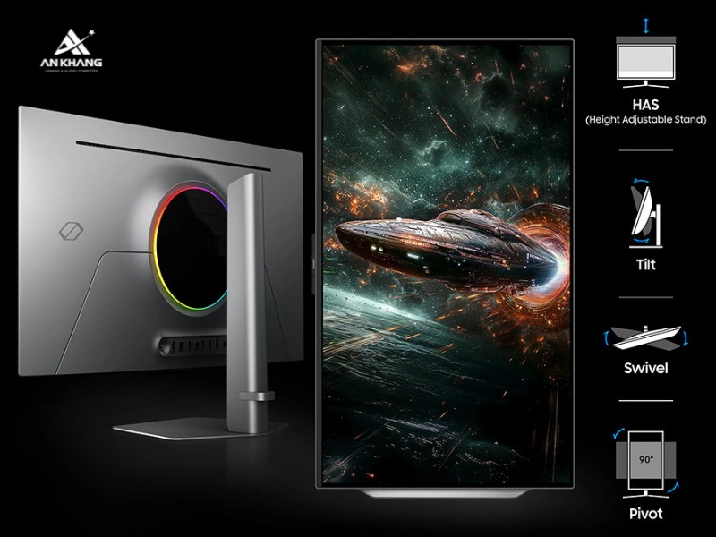 Samsung Odyssey OLED G8 G81SF LS27FG812SEXXV thiết kế công thái học linh hoạt