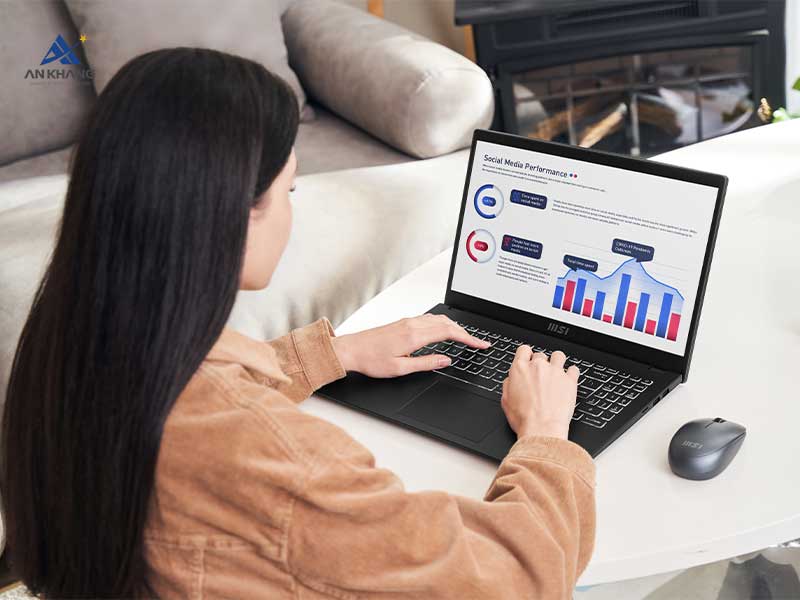 Laptop MSI Modern 15 B13M 438VN hiển thị rõ nét, màu sắc trung thực