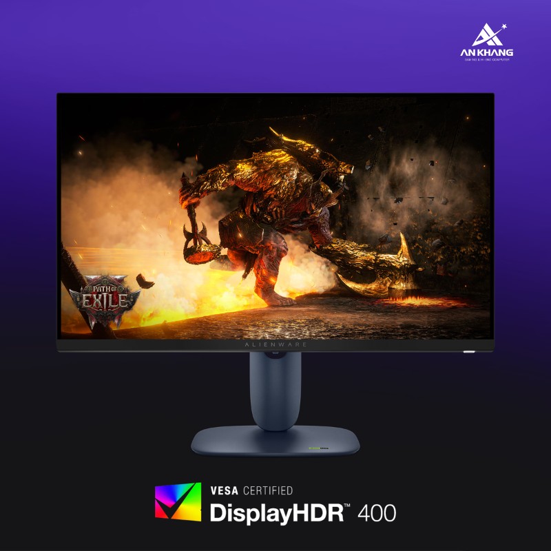 Màn hình gaming Dell Alienware AW2725DM đạt chuẩn chứng nhận Display HDR 400