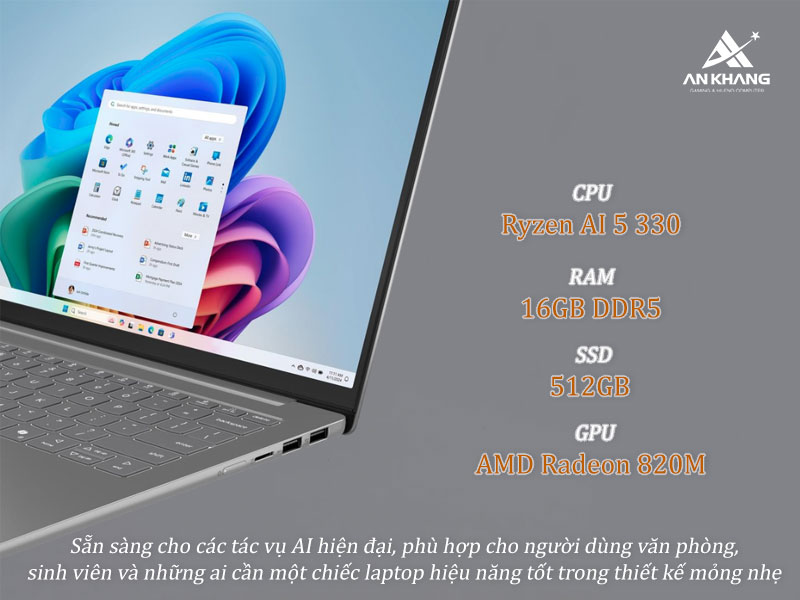 Lenovo IdeaPad Slim 5 14AKP10 83HX00ABVN l&agrave; chiếc laptop AI c&acirc;n bằng ho&agrave;n hảo giữa hiệu năng v&agrave; khả năng tiết kiệm điện