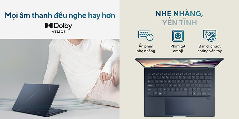 Âm thanh và bàn phím của Zenbook 14 UX3405CA-PZ204WS