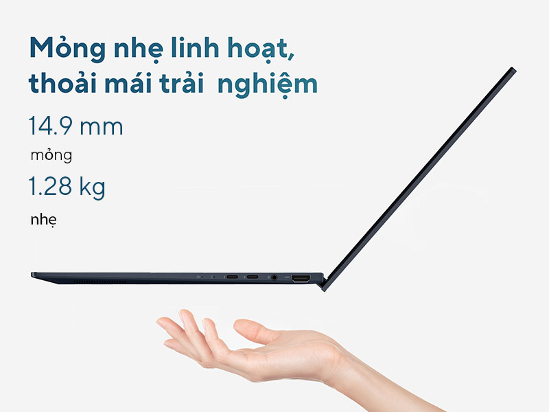 Thiết kế mỏng nhẹ, đường nét sắc sảo - ASUS Zenbook 14 UX3405CA