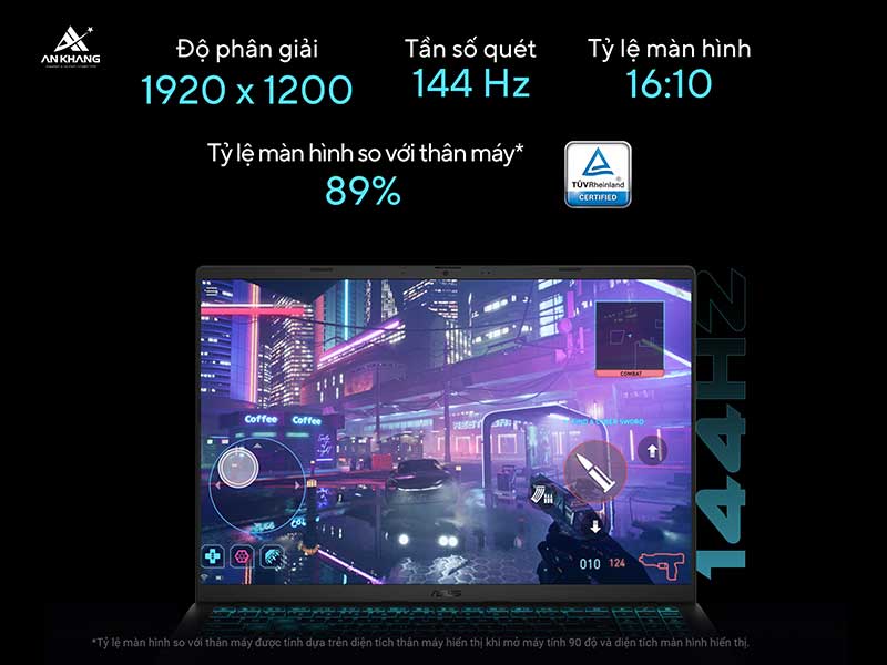 Laptop ASUS Gaming V16 V3607VH-RP025W hiển thị rộng r&atilde;i, chuyển động mượt m&agrave;