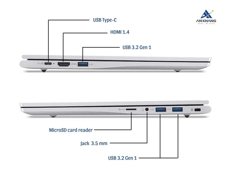 Acer Aspire Lite 15 AL15-41P-R3U5 NX.J53SV.001 trang bị đầy đủ cổng kết nối cần thiết Acer Aspire Lite 15 AL15-41P-R3U5 NX.J53SV.001 trang bị đầy đủ cổng kết nối cần thiết