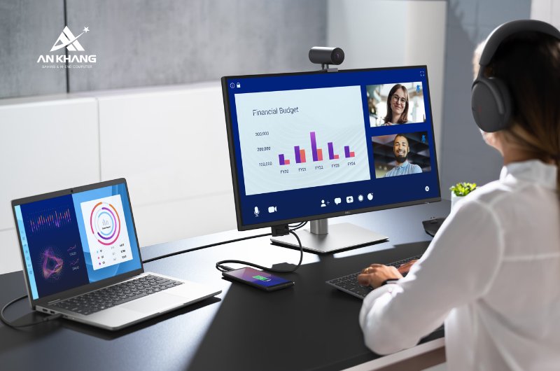 Màn hình Dell Pro 27 Plus P2725QE trang bị hệ thống cổng kết nối khủng lên đến 8 cổng