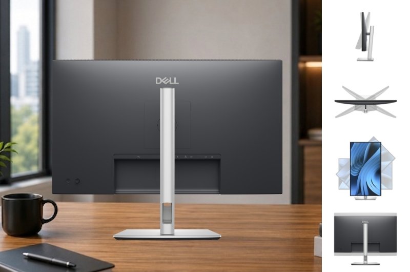 Màn hình Dell Pro 27 Plus P2725QE với thiết kế công thái học toàn diện, điều chỉnh linh hoạt