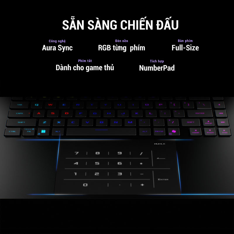 ASUS ROG Strix SCAR 16 G635LW-RW175W - Bàn phím