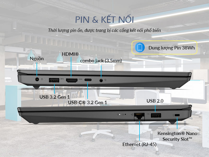 Lenovo V14 G4 IRU 83A000BGVN - Pin & Kết nối