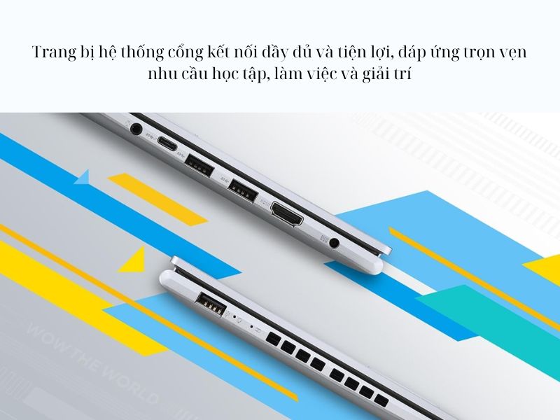 ASUS Vivobook 15 OLED A1505VA-MA505W với khả năng kết nối đa dạng, linh hoạt