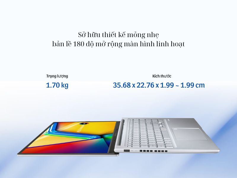 Laptop ASUS Vivobook 15 OLED A1505VA-MA505W mang thiết kế hiện đại, bền bỉ