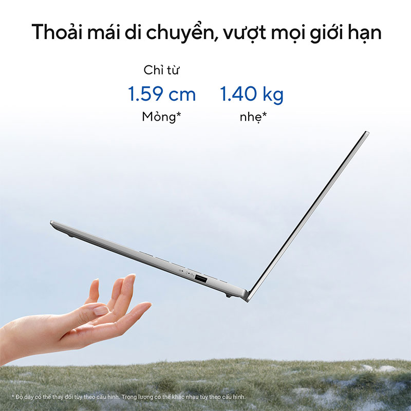 ASUS Vivobook S14 mang ngôn ngữ thiết kế mỏng nhẹ và hiện đại