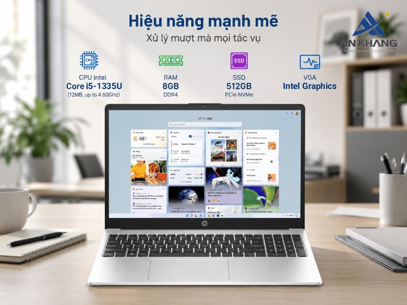 Hiệu năng ổn định cho các tác vụ văn phòng, sử dụng hàng ngày của HP 250 G10 B3WA7AT