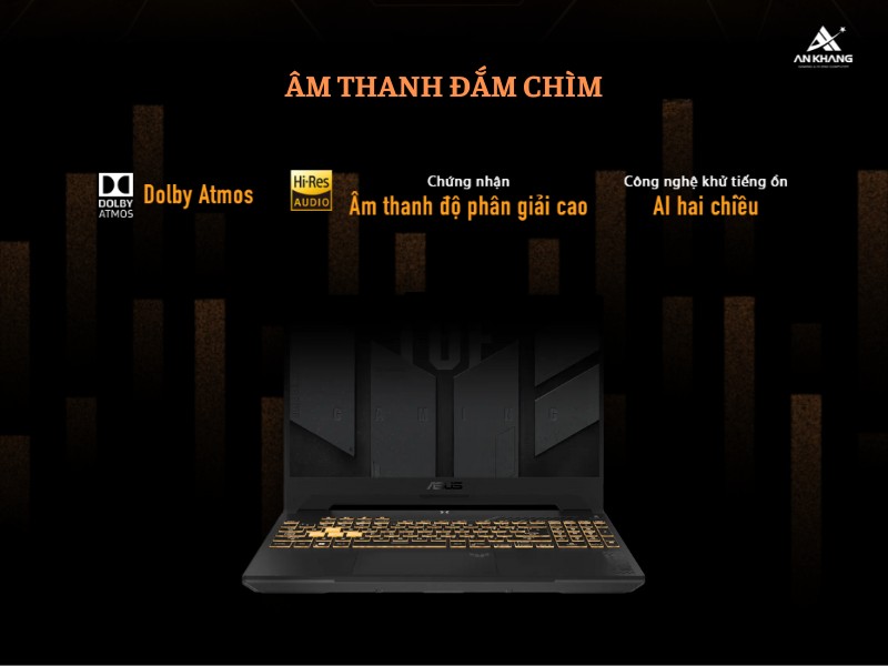 Laptop ASUS TUF Gaming F15 FX507VU-LP315W mang đến trải nghiệm âm thanh sống động, rõ nét